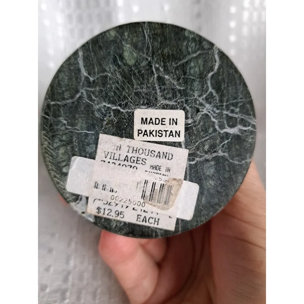 Hand-carved Zebra Marble Vase Dark Green Heavy Natural Stone Made In Pakistan 5